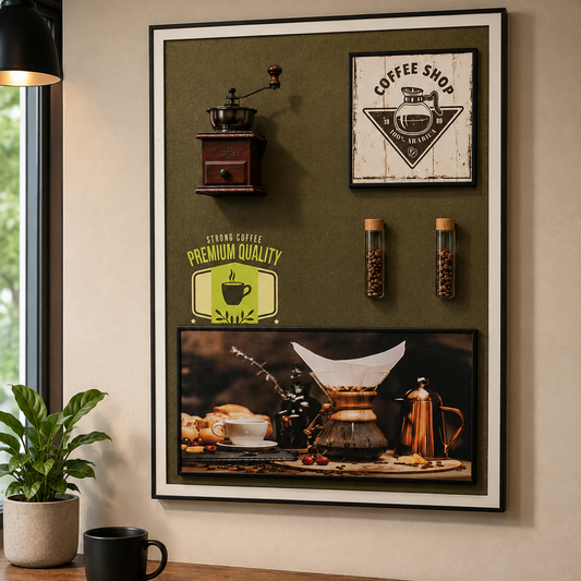 Tablou Sticla Pasiunea Cafelei, 60 x 80 cm, Aliaj de Aluminiu si MDF