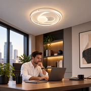 Lampadario LED con telecomando ASTERA, Forma Rotonda, 86W, Luce Fredda/Calda/Neutra, Dimmerabile, Bianco