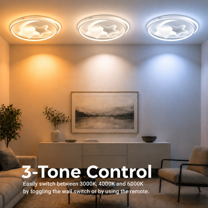 Lustra LED cu telecomanda ASTERA, Forma Corpuri Ceresti, 87W, lumina Rece/Calda/Neutra, Dimabila, Alb