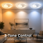 Lampadario LED con telecomando ASTERA, Forma Rotonda, 86W, Luce Fredda/Calda/Neutra, Dimmerabile, Bianco