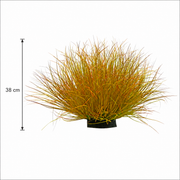 Cespuglio di erba di cipolla curva artificiale, 38 cm, alta densità, giallo e arancione, senza vaso