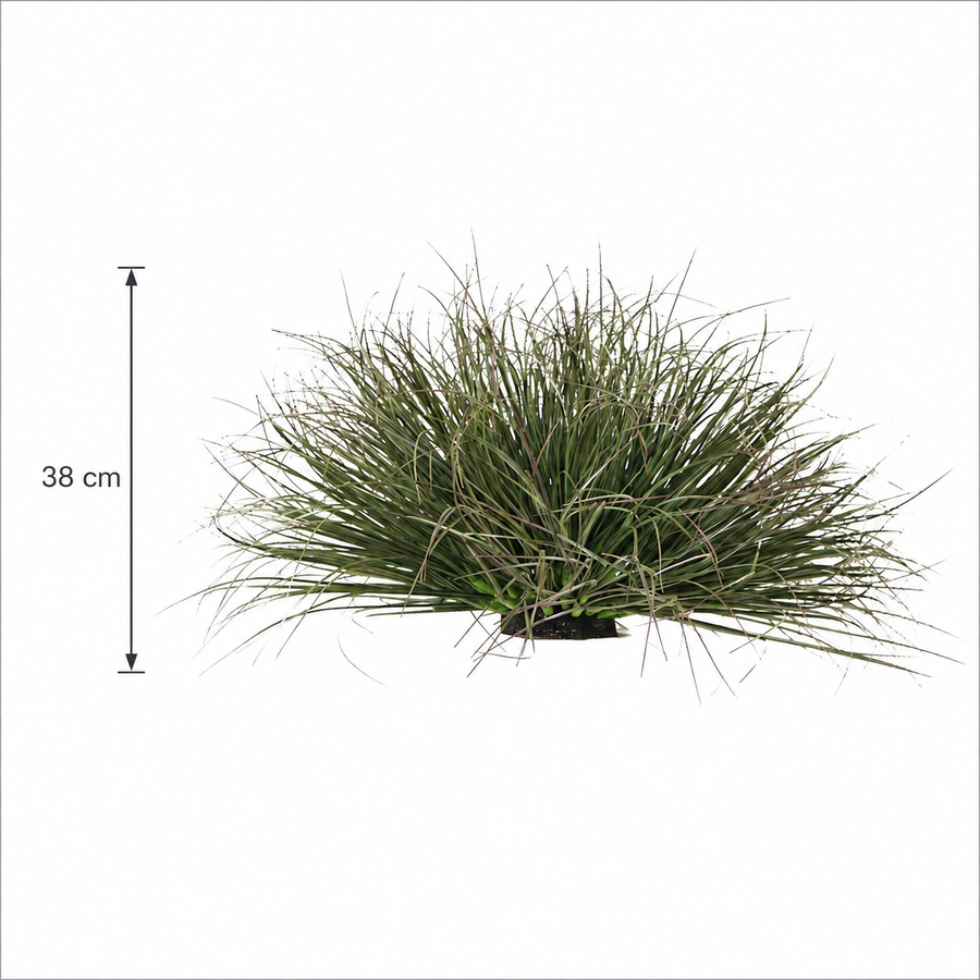 Cespuglio di erba di cipolla curva artificiale, 38 cm, densità media, verde scuro, senza vaso