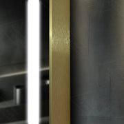 Specchio rettangolare a LED, 60x80 cm, Verite Royale Gold MotionGlow Marcello, sistema antiappannante, orologio e termometro, specchi dimmerabili Marcello Titolo predefinito Alessandro Design