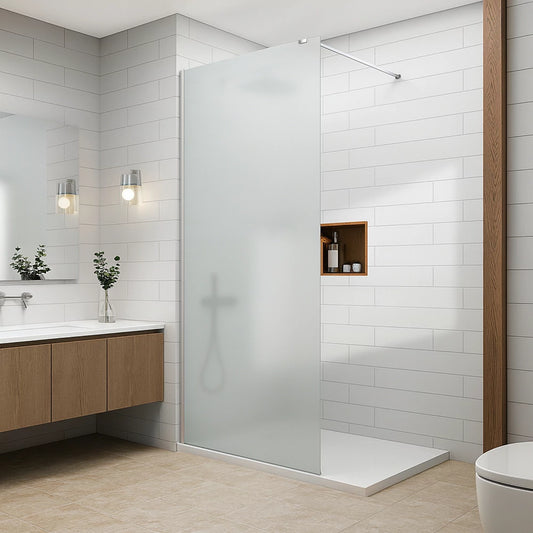 Parete doccia walk-in 90x195 cm, vetro di sicurezza da 8 mm, satinato, profilo metallico resistente Cabina doccia Titolo predefinito Alessandro Design