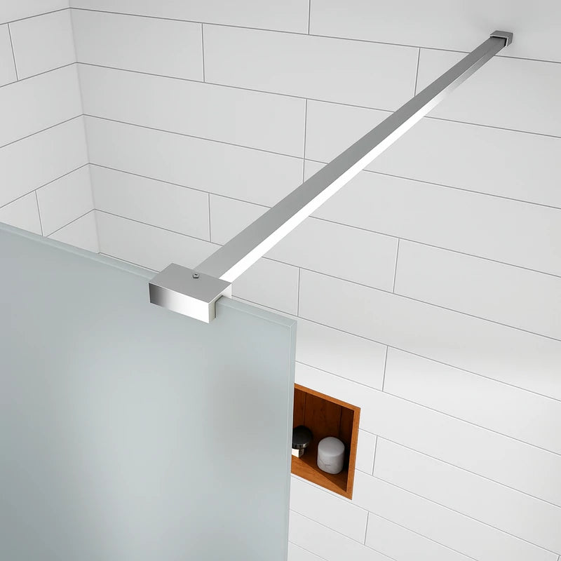 Parete doccia walk-in 90x195 cm, vetro di sicurezza da 8 mm, satinato, profilo metallico resistente Cabina doccia Titolo predefinito Alessandro Design