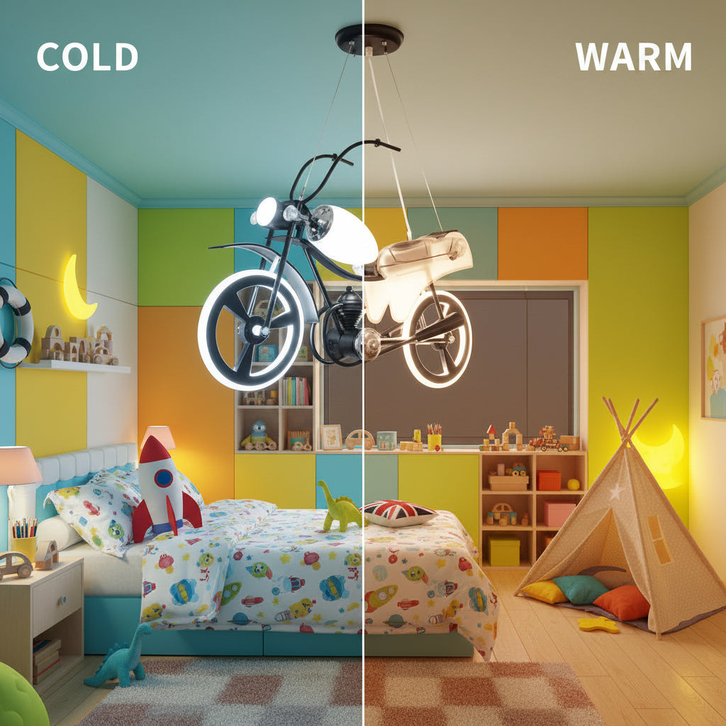 MOTO Lampadario LED per bambini, Tipo Moto, 40W, Luce Fredda/Calda/Neutra, Nero Bianco Lampadari per bambini Titolo predefinito Alessandro Design