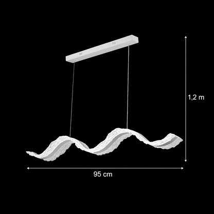 Lampadario LED con Telecomando, Sospensione AMI 63W, Lineare, Luce Fredda/Calda/Neutra, Bianco, Altezza Regolabile