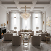 Lampadario in cristallo VELVET Eleganza, 12xE14, D60 cm, Oro, Altezza regolabile, Metallo e cristallo