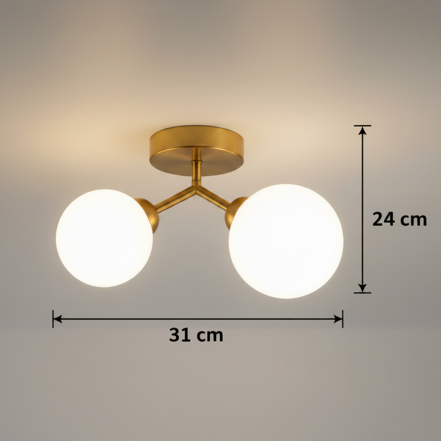 Lampadario in cristallo ORBS, 31 cm, 2xG9, Globi, Oro