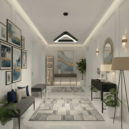 Lampadario LED sospeso ANGLE, 60cm, 25W, Altezza Regolabile, Luce Fredda, Nero, Metallo e Acrilico