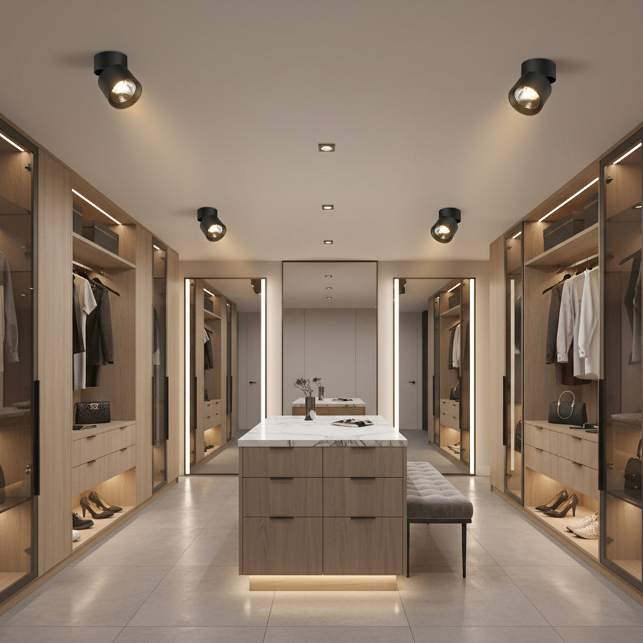 TINNIE Proiettore LED, Girevole, 9W, Luce Neutra 4000K, Nero
