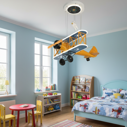 Lampadario a sospensione LED AVION 80W, Luce Fredda/Calda/Neutra, Arancio Blu Lampadari per Bambini Titolo predefinito Alessandro Design