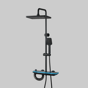 Colonna Doccia MARX II, Metallo, Para Quadrato, Effetto Pioggia, 3 Funzioni, Installazione a Parete, Nero, Accessori Inclusi