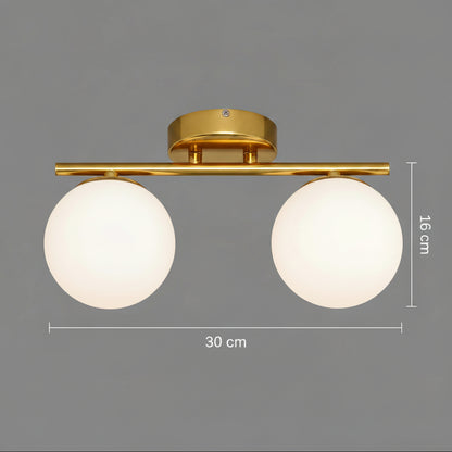 Lampadario LED e cristallo ORI, 30cm, 2xG9, Globi, Oro