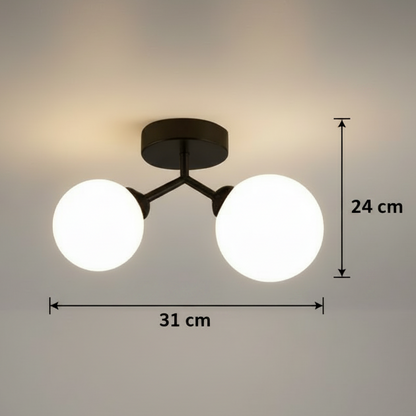Lampadario in cristallo ORBS, 31 cm, 2xG9, Globi, Nero