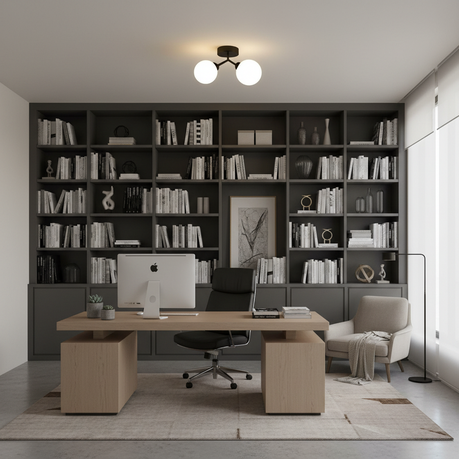 Lampadario in cristallo ORBS, 31 cm, 2xG9, Globi, Nero