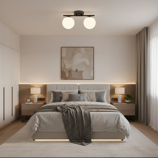 Lampadario LED e cristallo ORI, 30 cm, 2xG9, Globi, Nero
