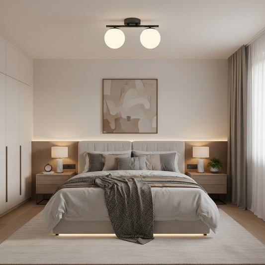 Lampadario LED e cristallo ORI, 30 cm, 2xG9, Globi, Nero