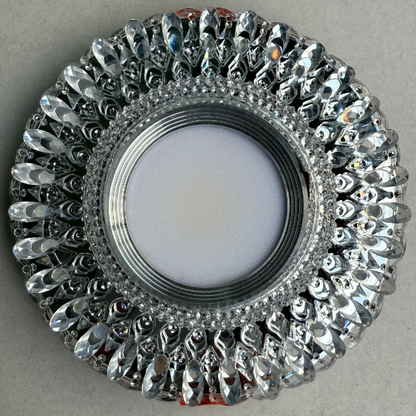 Spot LED ORBITA, 5W, Rotondo, Luce Fredda + RGB, Bianco, Resina e Vetro