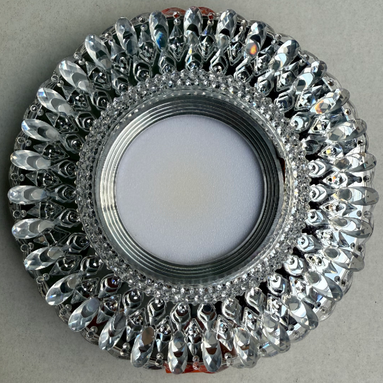 Spot LED ORBITA, 5W, Rotondo, Luce Fredda + RGB, Bianco, Resina e Vetro