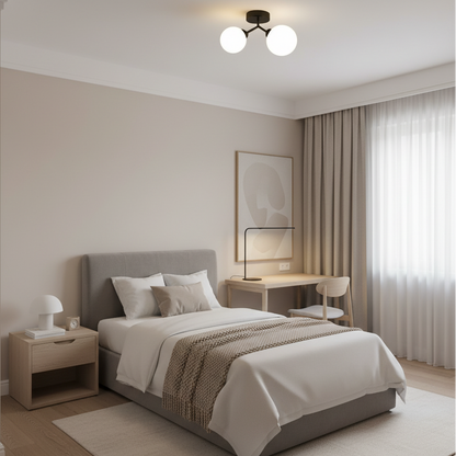 Lampadario in cristallo ORBS, 31 cm, 2xG9, Globi, Nero