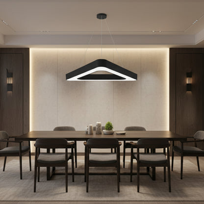 Lampadario LED sospeso ANGLE, 60cm, 25W, Altezza Regolabile, Luce Fredda, Nero, Metallo e Acrilico