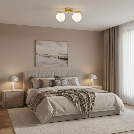 Lampadario LED e cristallo ORI, 30cm, 2xG9, Globi, Oro