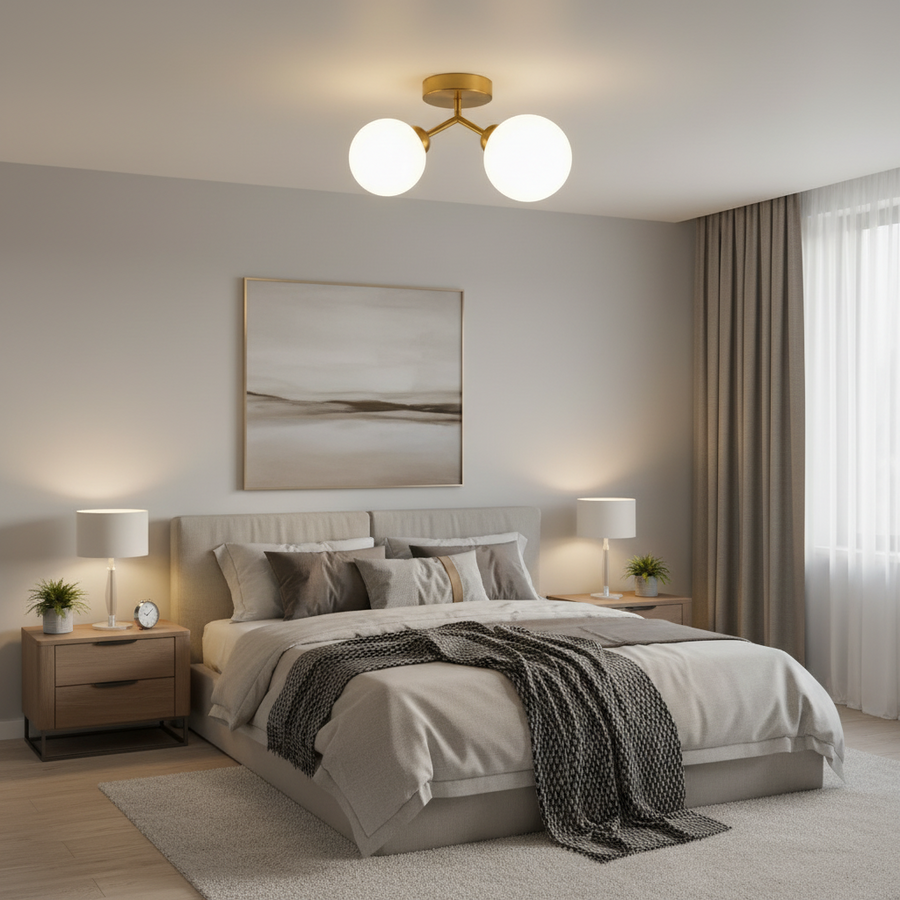 Lampadario in cristallo ORBS, 31 cm, 2xG9, Globi, Oro
