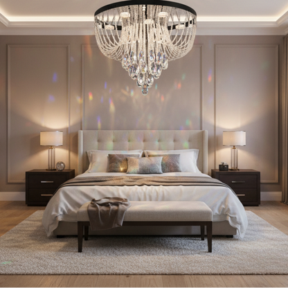 Lampadario LED Crystal MAGE Nobile, 22W, Luce Calda/Neutra/Fredda, Diametro 40cm, Cromo Lucido