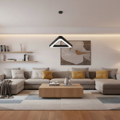 Lampadario LED sospeso ANGLE, 60cm, 25W, Altezza Regolabile, Luce Fredda, Nero, Metallo e Acrilico