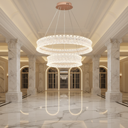 Lampadario LED in cristallo con telecomando, 118W, Luce calda/neutra/fredda, Φ60 cm, Altezza regolabile, Metallo e cristallo, Oro
