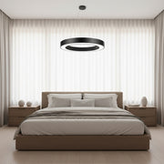 Lampadario LED sospeso ANGLE, D52cm, 25W, Altezza Regolabile, Luce Fredda, Nero, Metallo e Acrilico