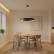 Lampadario LED sospeso ANGLE, D52cm, 25W, Altezza Regolabile, Luce Fredda, Nero, Metallo e Acrilico