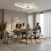 Lampadario LED con telecomando COSMEE 84W, 3 Petali, Luce Fredda/Calda/Neutra, Dimmerabile, Bianco, Metallo e Acrilico