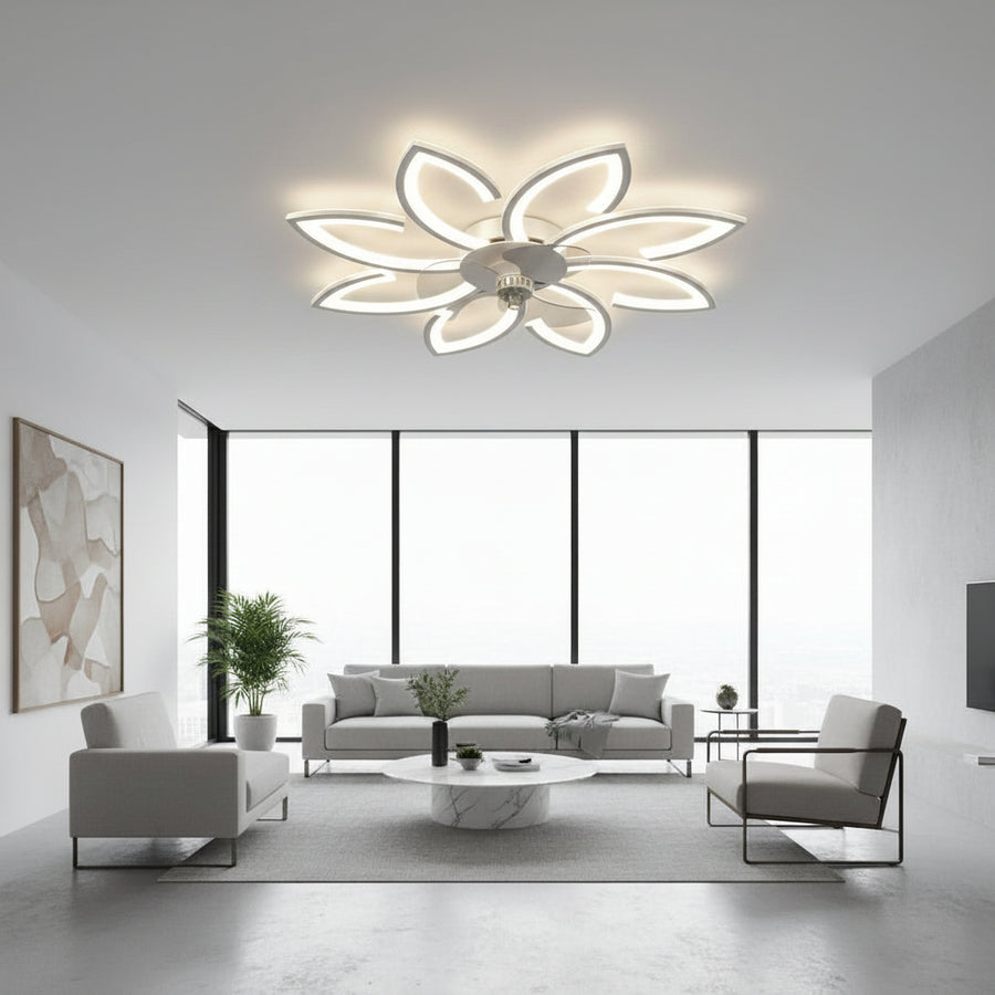 Lampadario LED ANEMO Fan con telecomando, 48W, D87cm, luce fredda/neutra/calda, metallo e plastica, bianco