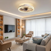 VEYA Lampadario LED con Telecomando, 38W, D50cm, Luce Fredda/Neutra/Calda, Metallo e Plastica, Bianco