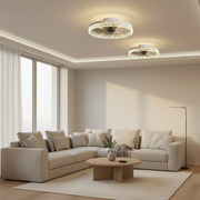 VEYA Lampadario LED con Telecomando, 38W, D50cm, Luce Fredda/Neutra/Calda, Metallo e Plastica, Bianco