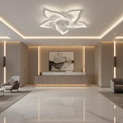 DAFIA Fan Lampadario LED con Telecomando, 49W, D85cm, Luce Fredda/Neutra/Calda, Metallo e Plastica, Bianco
