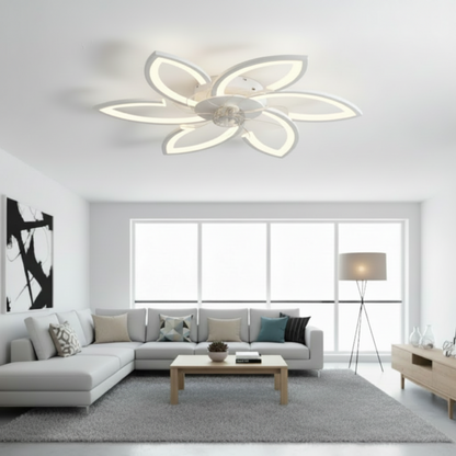 Lampadario LED ANEMO Fan con telecomando, 36W, D76,5cm, Luce fredda/neutra/calda, Metallo e plastica, Bianco