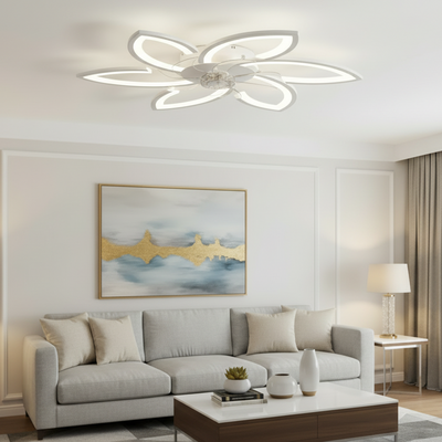 Lampadario LED ANEMO Fan con telecomando, 36W, D76,5cm, Luce fredda/neutra/calda, Metallo e plastica, Bianco