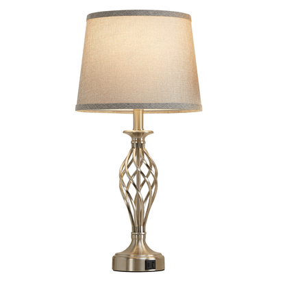 Lampada VZ212WH, 1x E27, Metallo e tessuto, Bianco e oro Lampade e lampade Titolo predefinito Alessandro Design