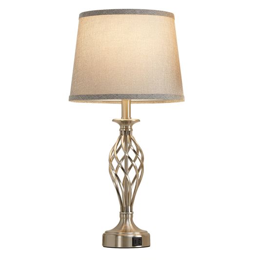 Lampada VZ212WH, 1x E27, Metallo e tessuto, Bianco e oro Lampade e lampade Titolo predefinito Alessandro Design