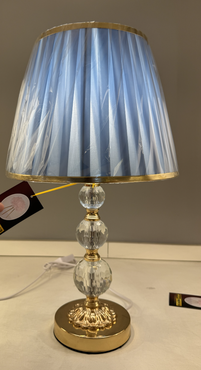 Lampada VZ213BL, 1x E27, Metallo e tessuto, Blu e oro Lampade e lampade Titolo predefinito Alessandro Design