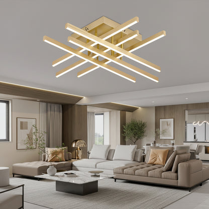 Lampadario LED con Telecomando LINEX, 81W, Luce 3000K/4000K/6000K, Dimmerabile, Oro Lampadari LED con Telecomando Titolo predefinito Alessandro Design