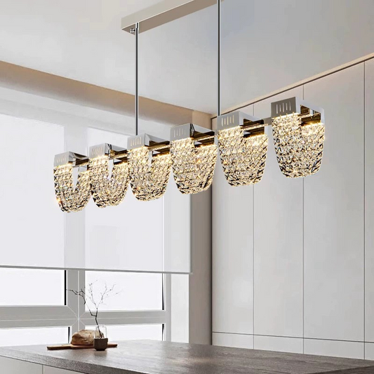Lampadario LED a Sospensione, STRATUS Supremo, Cristallo e Metallo, 15W, Luce Fredda/Calda/Neutra 3000K/4000K/6000K, Illuminazione Lussuosa Cristal Candelabra Titolo predefinito Alessandro Design