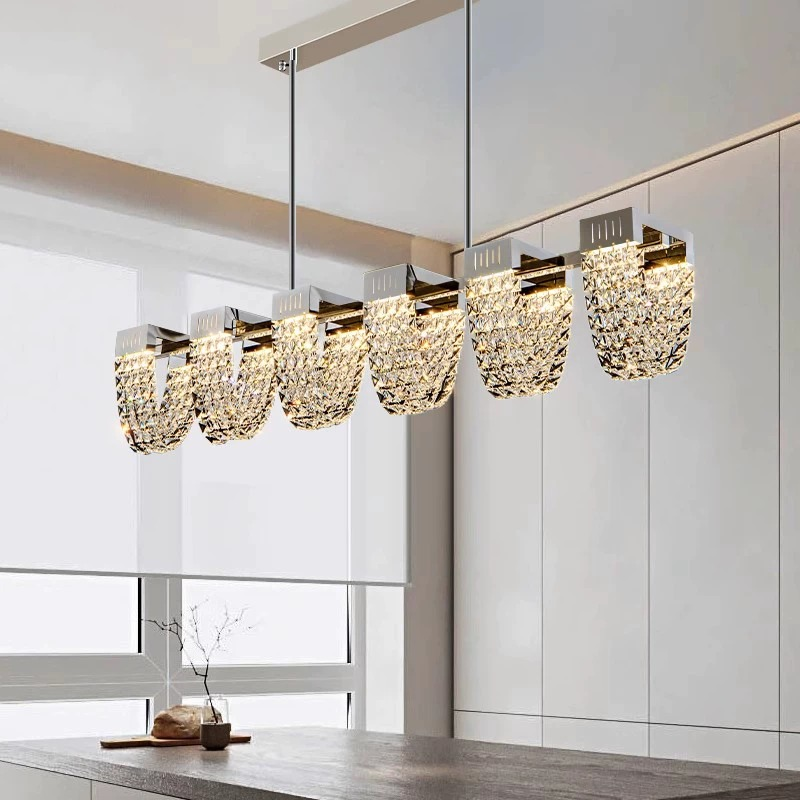 Lampadario LED a Sospensione, STRATUS Supremo, Cristallo e Metallo, 15W, Luce Fredda/Calda/Neutra 3000K/4000K/6000K, Illuminazione Lussuosa Cristal Candelabra Titolo predefinito Alessandro Design