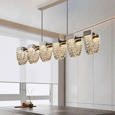 Lampadario LED a Sospensione, STRATUS Supremo, Cristallo e Metallo, 15W, Luce Fredda/Calda/Neutra 3000K/4000K/6000K, Illuminazione di Lusso