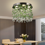 Lampadario LED in cristallo LLC211/400GN Rotondo, 22W, Luce Fredda/Calda/Neutra, Cristalli Verdi, Lampadari in Cristallo Cromato Lucido Titolo predefinito Alessandro Design