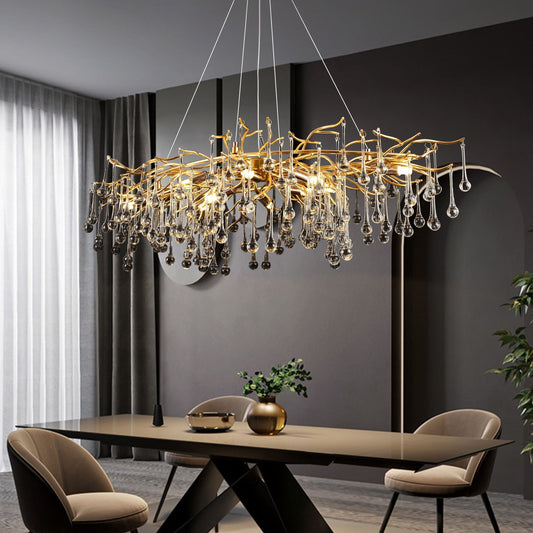 Lampadario di cristallo NEBULA Imperio, 10x G9, Oro, 97 cm Titolo predefinito Lampadari di cristallo Alessandro Design
