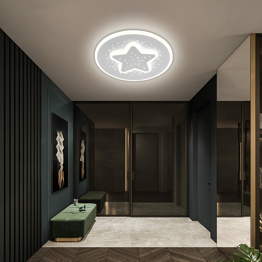 Lampadario LED GUARENA, 18W, luce Fredda/Calda/Neutra, Bianco